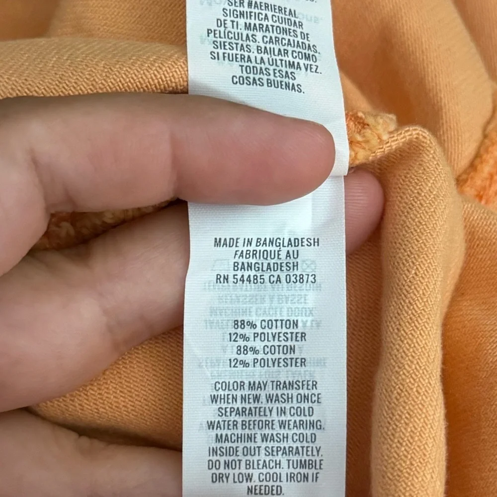 Aerie Women's Mini Denim Circle Skirt Light Orange Pull On
